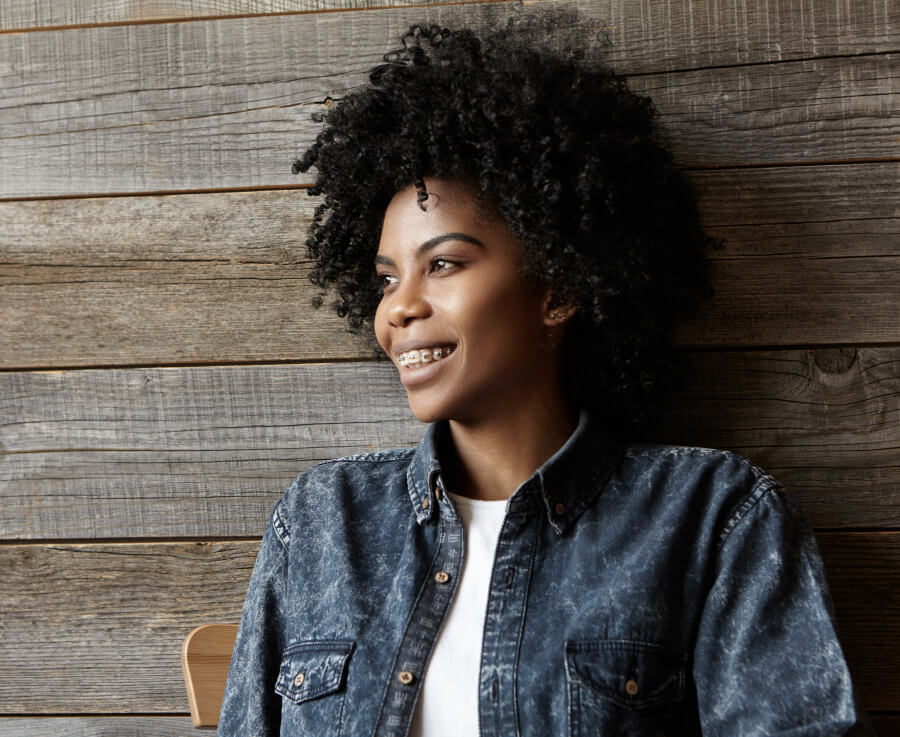 woman with braces