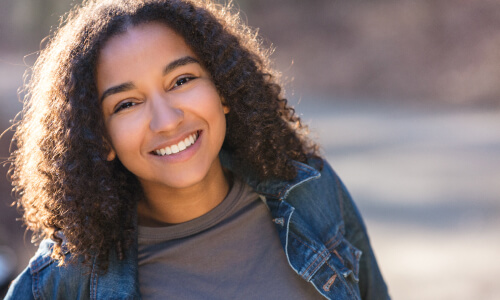 teen girl smiling