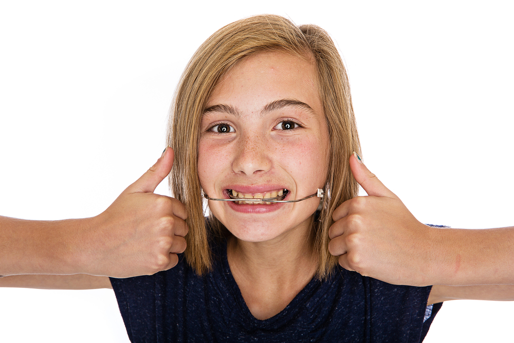 child wearing headgear